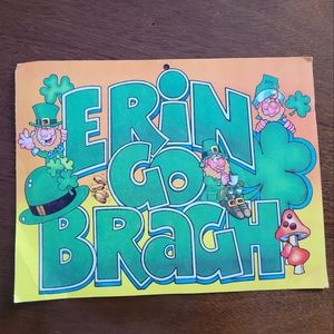 Vintage Eureka St. Patrick's Day Erin Go Bragh cardstock diecut decora
